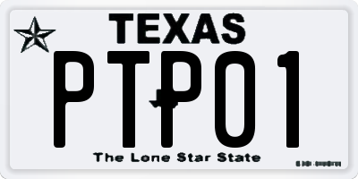 TX license plate PTP01