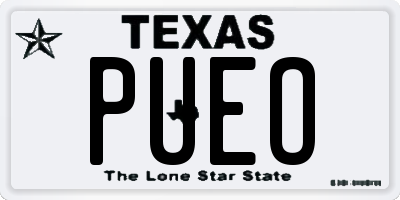TX license plate PUEO