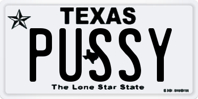 TX license plate PUSSY