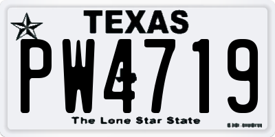TX license plate PW4719