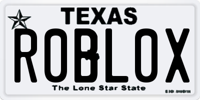 TX license plate R0BL0X