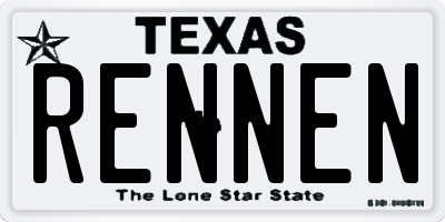 TX license plate RENNEN