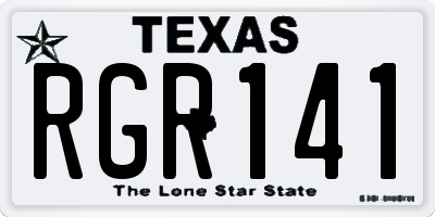 TX license plate RGR141