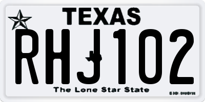 TX license plate RHJ102
