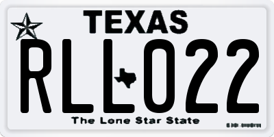 TX license plate RLL022