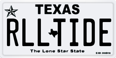 TX license plate RLLTIDE