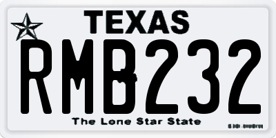 TX license plate RMB232