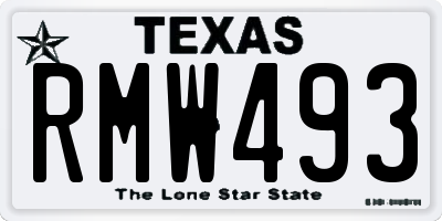 TX license plate RMW493