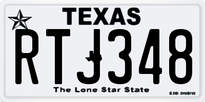 TX license plate RTJ348