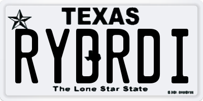 TX license plate RYDRDI