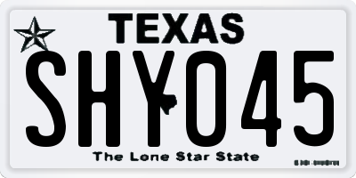 TX license plate SHY045