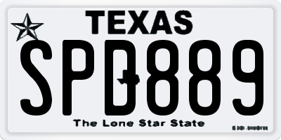 TX license plate SPD889