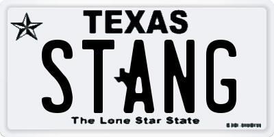 TX license plate STANG