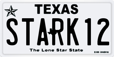 TX license plate STARK12