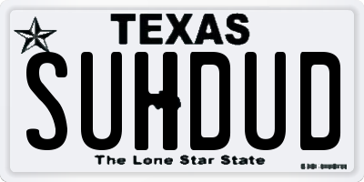 TX license plate SUHDUD