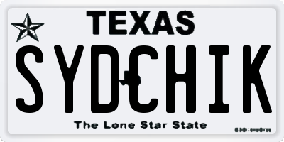 TX license plate SYDCHIK