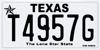 TX license plate T4957G