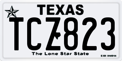 TX license plate TCZ823