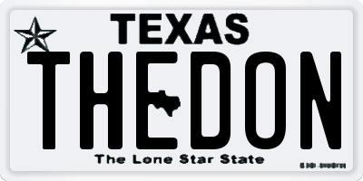 TX license plate THEDON