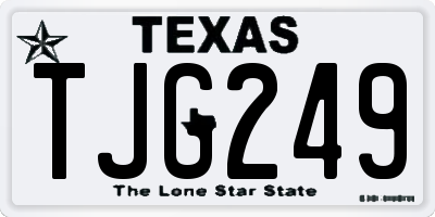 TX license plate TJG249