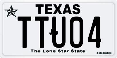 TX license plate TTU04
