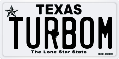 TX license plate TURBOM
