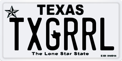 TX license plate TXGRRL