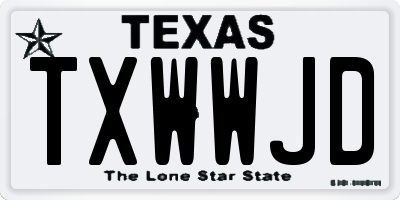 TX license plate TXWWJD