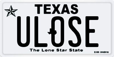 TX license plate ULOSE