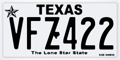 TX license plate VFZ422