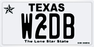 TX license plate W2DB