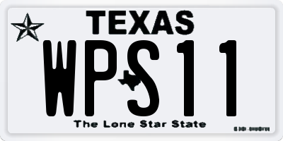 TX license plate WPS11