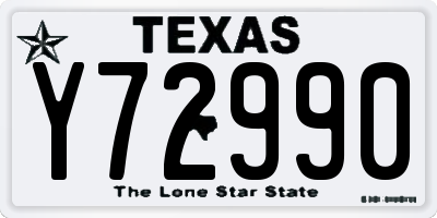 TX license plate Y72990