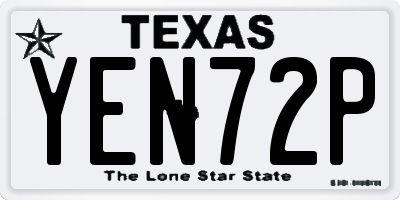 TX license plate YEN72P