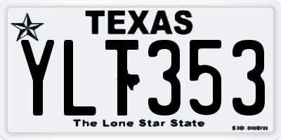 TX license plate YLT353