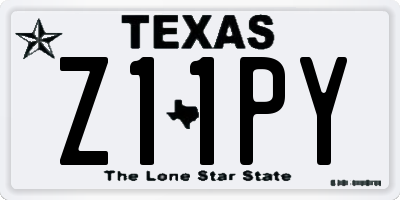 TX license plate Z11PY