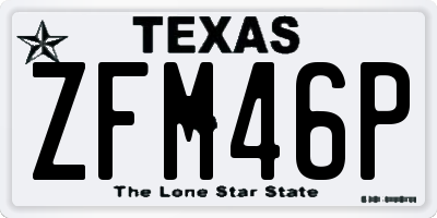 TX license plate ZFM46P