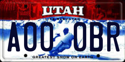 UT license plate A000BR