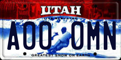 UT license plate A000MN