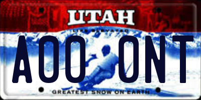 UT license plate A000NT