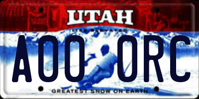 UT license plate A000RC