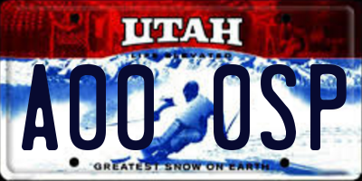 UT license plate A000SP