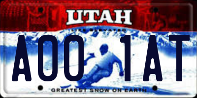 UT license plate A001AT