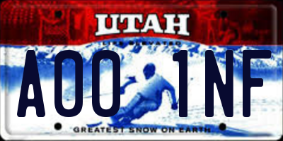 UT license plate A001NF