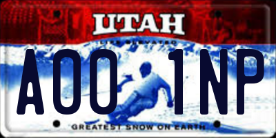UT license plate A001NP
