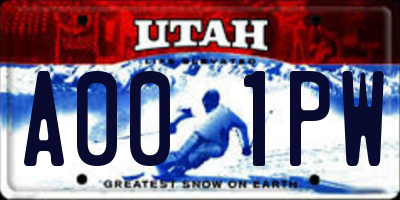UT license plate A001PW
