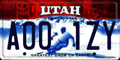 UT license plate A001ZY