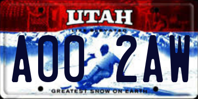 UT license plate A002AW