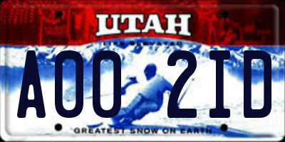 UT license plate A002ID
