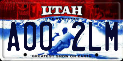 UT license plate A002LM